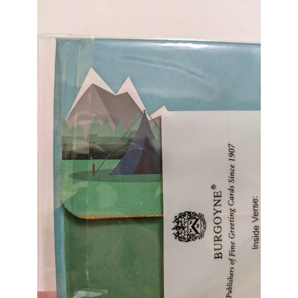 4/$20 Burgoyne Blank Happy Birthday Greeting Card backpack buckle travel 3d